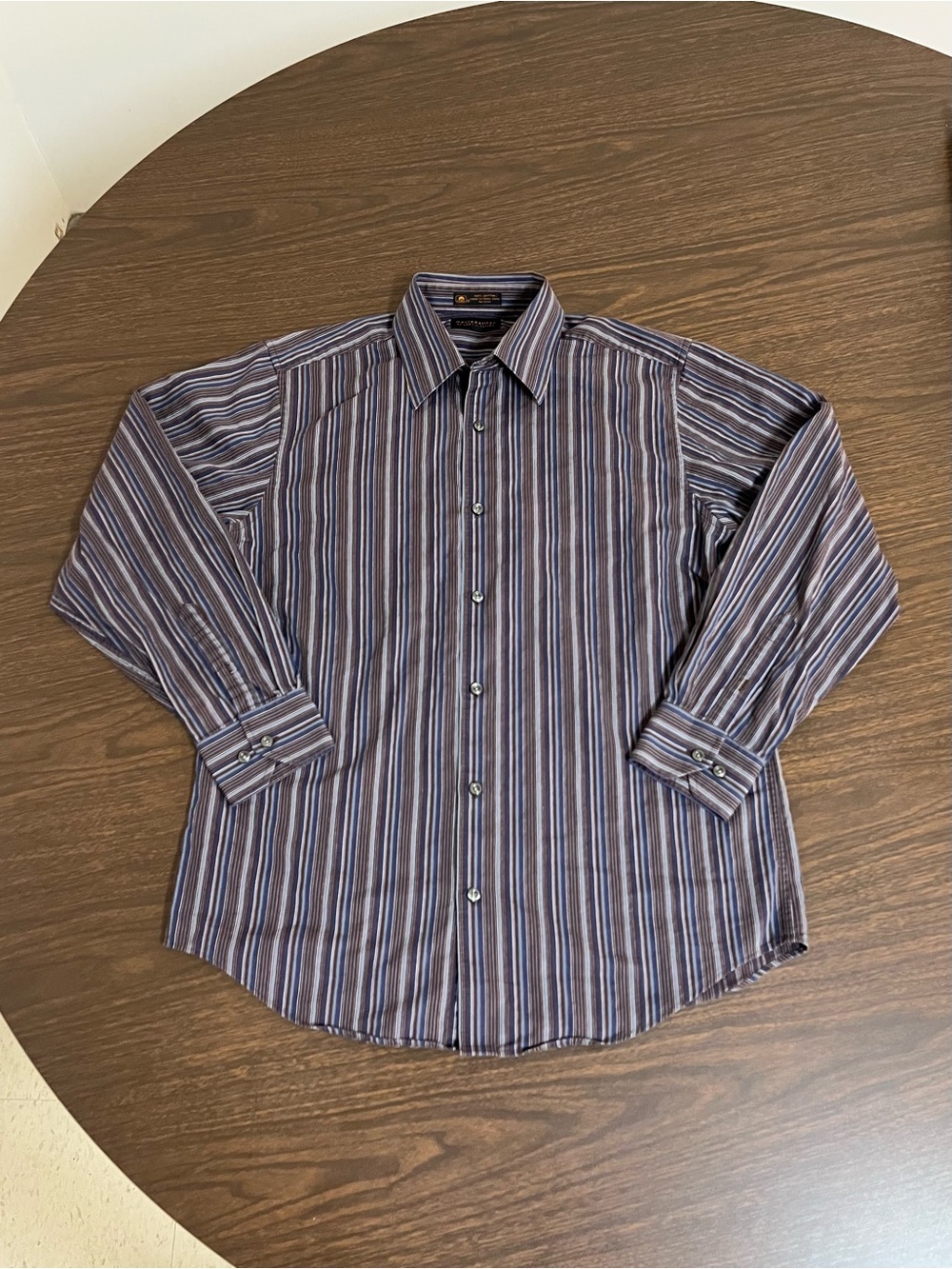 Vintage Y2K Metropolitan Lord & Taylor Men's Shirt M Striped Button Up Cotton
